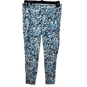 Neu mit Etikett T by Talbots Damen-Leggings mittelblau Blumenmuster Taschen UPF 50+ Schutz - Bild 1 von 12