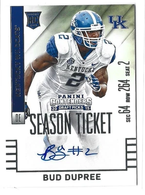 2015 Panini Contenders BUD DUPREE Season Ticket Autograph Kentucky Wildcats Auto - Image 1 of 2