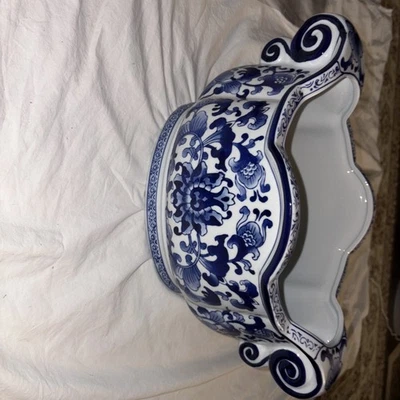 Bombay чаша/chinoiserie кобальт синий белый огромный редкая винтажный фарфор - Изображение 1 из 4