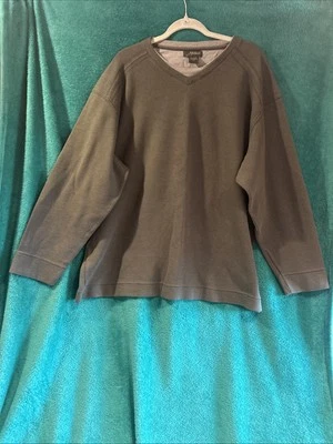 Method Men's Shirt Long Sleeve Olive Green & Gray Stretch Soft Touch V Neck XXL - Image 1 of 4