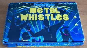 12x Metall Pfeifen mit Schlüsselband / Schlüsselanhänger - Party Time - Sport - Schutz - Bild 1 von 6