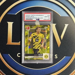 2020/21 Topps Chrome Bundesliga Marco Reus Sapphire Edition-Yellow PSA 10 - Picture 1 of 2