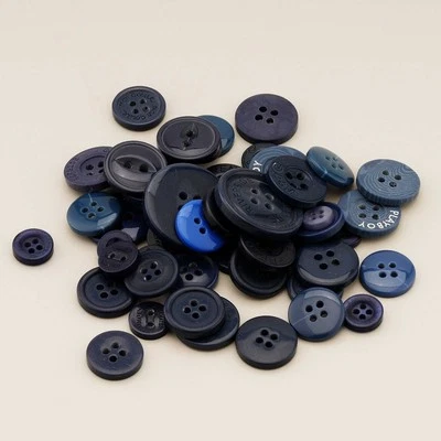 30g Blue Theme Resin Buttons for Sewing Scrapbook Clothing Handmade Decor DIY - Image 1 of 4