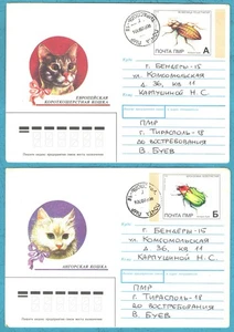 2009 Transnistria Cats Insectes 2 used covers - Picture 1 of 2