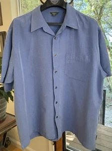 Royal Robbins Men’s Blue Button Front Short Sleeve Desert Pucker Shirt Sz XXL - Picture 1 of 6