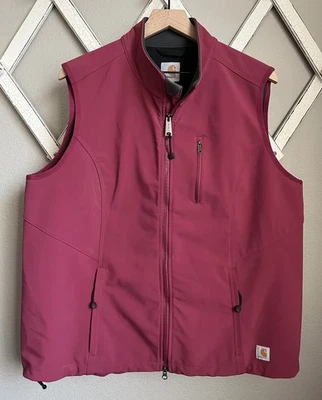 Carhartt Women's XXL (20) Denwood Vest Full Zip Workwear Softshell - Dark Pink - Image 1 of 4