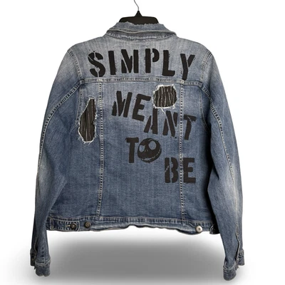 Disney Nightmare Before Christmas Jacket Womens 3 Blue Denim Simply Meant To Be - Image 1 of 4