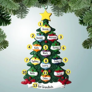 Personalized Christmas Tree with Colorful Ornaments - 12 Christmas Ornament - Picture 1 of 1