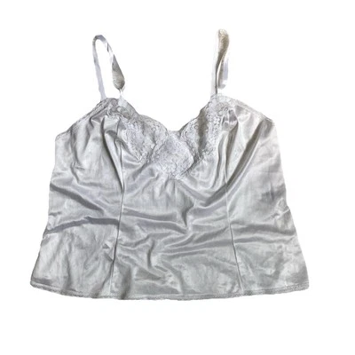 Vintage Adonna Camisole Women’s Size 38 Ivory Satin Slip Top Adj Straps Made USA - Image 1 of 4