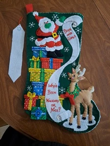 Bucilla Filz Weihnachtsstrumpf fertig gefüttert Nikolausliste - Bild 1 von 4