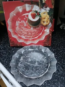 VINTAGE WALTHER GLAS WEIHNACHTSTELLER - STILLE NACHT - Bild 1 von 3