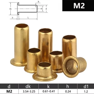 M2 Hohlniete Messing Niete DIN 7338 Hohlniet 2-10mm Länge - Picture 1 of 4