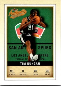 2001-02 Fleer Authentix #27 Tim Duncan basketball card 11C - Picture 1 of 2