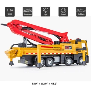 Concrete Pump Truck Toy 1/50 Scale Diecast Construction Vehicle Gift For Kids - Picture 1 of 10