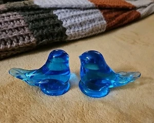 Glass Bluebirds Lot (2) 4" Vintage - Picture 1 of 8