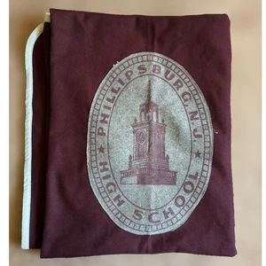 Vtg Rennoc Wool Stadium Blanket Phillipsburg NJ High School Maroon New Jersey - Picture 1 of 9