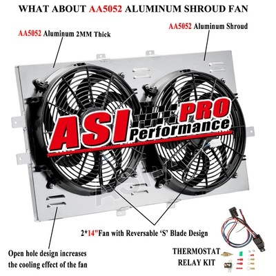 Aluminum Shroud+Fan Fit 94-1996,95 CHEVY IMPALA CAPRICE CADILLAC FLEETWOOD 5.7L Foto 1 de 4