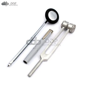 Set of 3 PCS Reflex Percussion BABINSKI Hammer + PENLIGHT + Tuning Fork C 128 - Picture 1 of 3