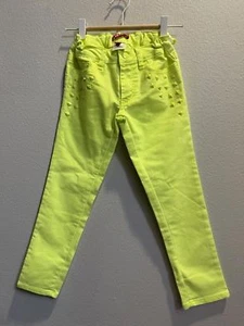 BONGO Bright Neon Yellow Skinny Jeans with Studs SIZE 7 - Picture 1 of 5