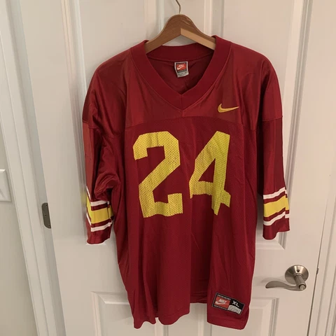 Nike Iowa State Jersey # 24 Men Extra Large XL Red Nylon Mesh USA Made Vintage Cover