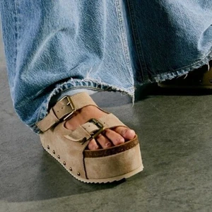 $210 New Anthropologie Free People Intentionally Blank Flatform Sandal Size US 9 - Picture 1 of 16