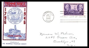 941-20 Tennessee SH FDC, 1st N Phil Soc Cachet, UA, Open Flap, addressed - Picture 1 of 3