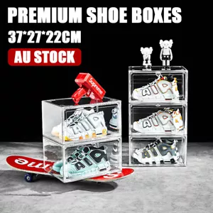 24Pcs Clear Acrylic Stackable Shoe Boxes for Premium Sneaker Display and Storage - Picture 1 of 11