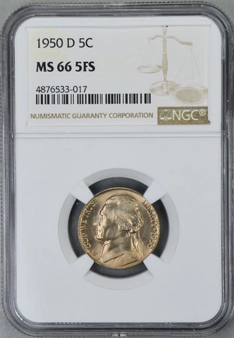 1950-D 5C JEFFERSON NICKEL NGC MS66 5FS 5 FULL STEPS RARITY R3 HIGHEST GRADES Cover