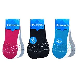 Columbia Super Soft Liner Socks 3 Pairs Womens Polka Dot No Show Invisible