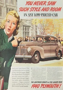 1939 Plymouth Car Vintage Ad You never saw such style and room - Picture 1 of 1