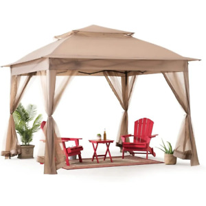 Pop-Up Instant Gazebo 10x10 ft Outdoor Portable Steel 2-Tier Top Canopy Tent