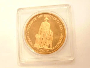 250th of Geo. Washington's birth, masonic bronze medal; Level Green, PA - Picture 1 of 6