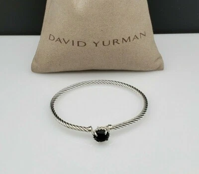 David Yurman chatelaine Bracelet With Black Onyx 925 Sterling Silver 3mm Size S - Image 1 of 4