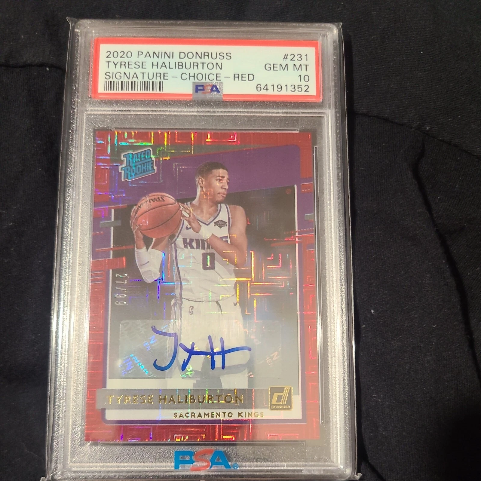 Donruss choice 2020 Tyrese Haliburton Red Choice Auto /99