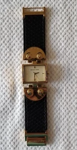 Michael Kors Gold Tone Date Watch MK2113 Leather Band 5.5" Max Size New Battery - Picture 1 of 4