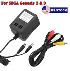 Audio AV RAC Cable Cord Adapter+AC Power Supply For SEGA Genesis 2 & 3 1631 1461