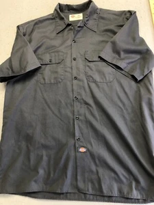 Camisa Dickies con botones para hombre XXL duradera gris bolsillo en el pecho ropa de trabajo con cuello - Imagen 1 de 4