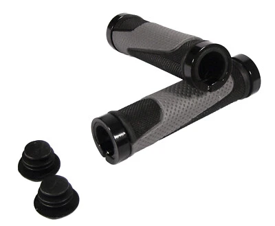 QT Cycletech Schraub Griffe Grau Schwarz 130mm Handlebar Grips Softgrip - Bild 1 von 2