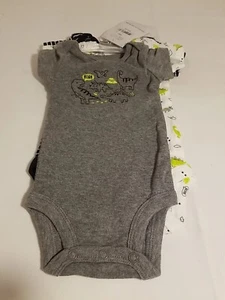 Child Of Mine By Carters Newborn Dinosaur Theme Baby Boy Set Of 3 Bodysuits, NWT - Picture 1 of 4