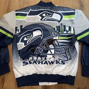 Seattle Seahawks NFL Jacke Bomber Mantel Vintage AOP Fanimation Grafik Style Large - Bild 1 von 17