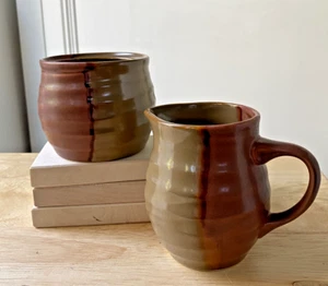 Sango Gold Dust Sienna 5039 Sugar Bowl And Creamer Pottery Set Retired - Picture 1 of 10