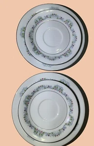 Crown Ming Imperial Fine China silver trim yellow blue flowers Bread Plate. - Picture 1 of 5