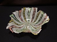 latticino Murano Italian art glass masterpiece bowl Zanfirico Seguso Toso era