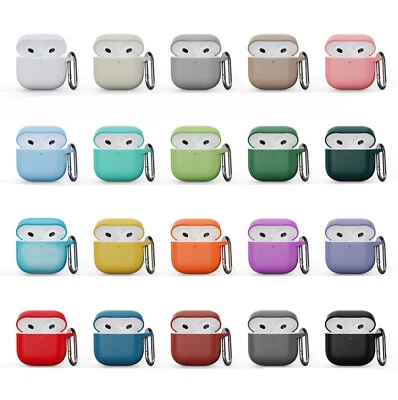 Soft Silicone Case Earbuds Protective Cover With Carabiner for Apple AirPods 4 - Image 1 of 4