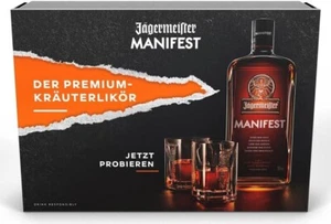 Jägermeister Manifest Premium Kräuterlikör inklusive 2 Gläser - 38% Vol. / 0,5 L - Bild 1 von 3