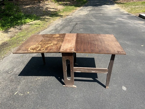 Vintage Drop Leaf Gate Leg Hideaway Table. Needs Refinishing Cover