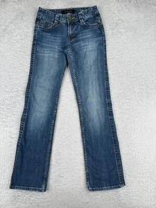 Calvin Klein Jeans Women 2 Blue Denim Straight Leg Low Rise Cotton Blend 25x30 - Picture 1 of 18