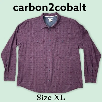 Camisa de manga larga Carbon2Cobalto para hombre talla XL roja a cuadros con cuello delantero abotonado Foto 1 de 4