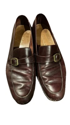 Vintage Ferragamo Loafers Slip On Buckle Size 9d Mens Burgundy Leather Studio - Image 1 of 4