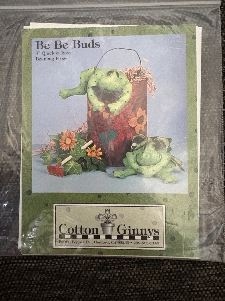 Primitive Pattern For Frogs Animal Vintage Pattern & Uncut Cotton Ginnys - Image 1 of 1